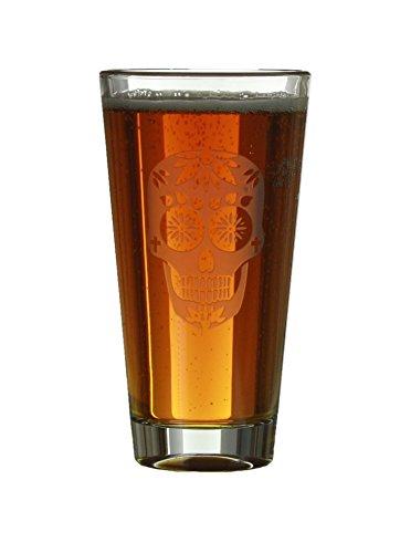 Algopix Similar Product 12 - Sugar Skull Engraved BeerCider 16oz