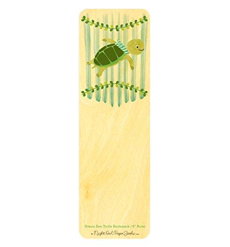 Algopix Similar Product 4 - Simon Sea Turtle Wood BookmarkRuler by