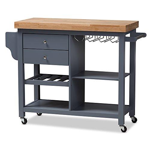 Algopix Similar Product 3 - Baxton Studio Kitchen Cart in Dark Gray