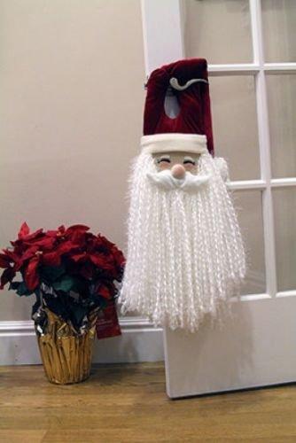 Algopix Similar Product 1 - Flowing Long Beard Santa Ornament Door
