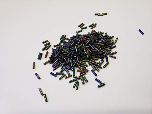 Algopix Similar Product 6 - CF - Black Iridescent Tube Beads