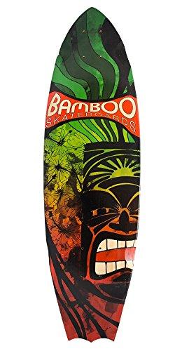 Algopix Similar Product 11 - Bamboo Skateboards Bat Tail Rasta Tiki