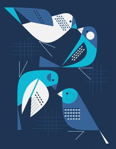 Algopix Similar Product 9 - GreenBox Art  Culture Bye Blue Finches