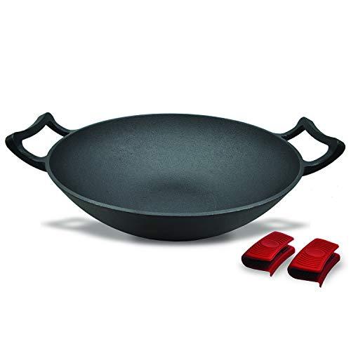Algopix Similar Product 8 - PreSeasoned Cast Iron Nonstick Hot Wok