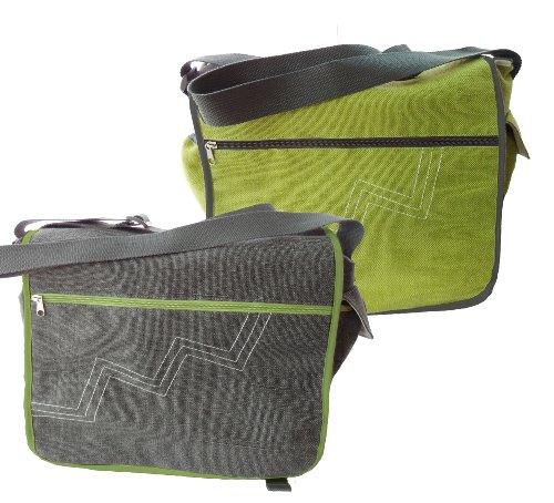 Algopix Similar Product 19 - ONYX AND GREEN MESSENGER BAG JUTE