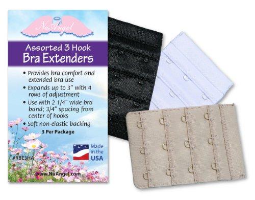 Algopix Similar Product 5 - USA Made 3 Hook Bra Extenders Assorted