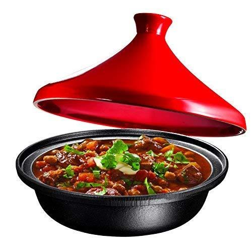 Algopix Similar Product 12 - Cast Iron Moroccan Tagine Pot Enameled