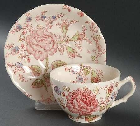 Algopix Similar Product 12 - Johnson Brothers Rose Chintz Pink Low