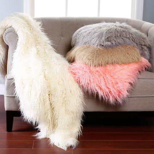 Algopix Similar Product 6 - Best Home Fashion Taupe Mongolian Lamb