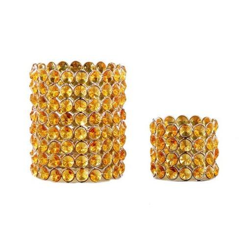Algopix Similar Product 2 - 2 Pc Crystal Beaded Tealights Set in