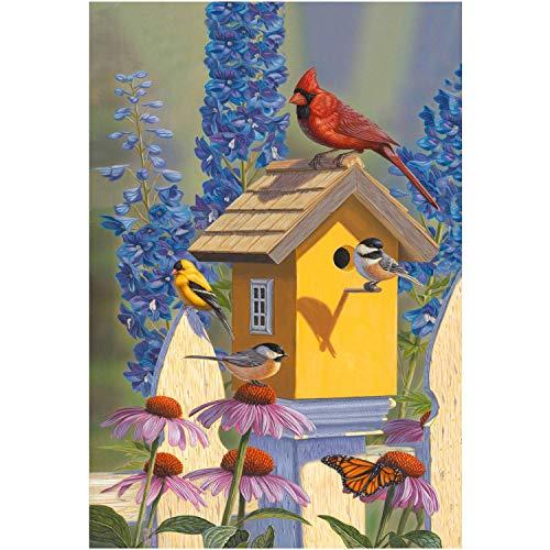 Algopix Similar Product 18 - Mixed Birds  Yellow Birdhouse Garden