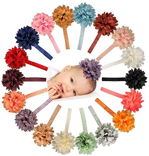 Algopix Similar Product 7 - Chiffon Petal Flower Baby Headband Set 