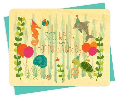 Algopix Similar Product 5 - Pool Party Wood Birthday Card by Night