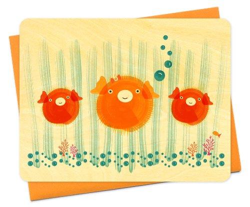 Algopix Similar Product 11 - Britta Blowfish Wood Notecard by Night