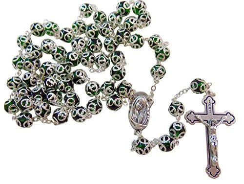 Algopix Similar Product 10 - Catholic Rosary with Metal Capped Green