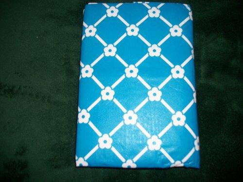 Algopix Similar Product 12 - Blue and White Flowered Vinyl 52 x70