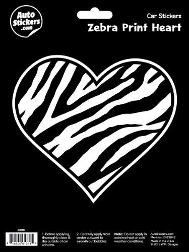 Algopix Similar Product 9 - WMI Designs 10054 Zebra Print Heart