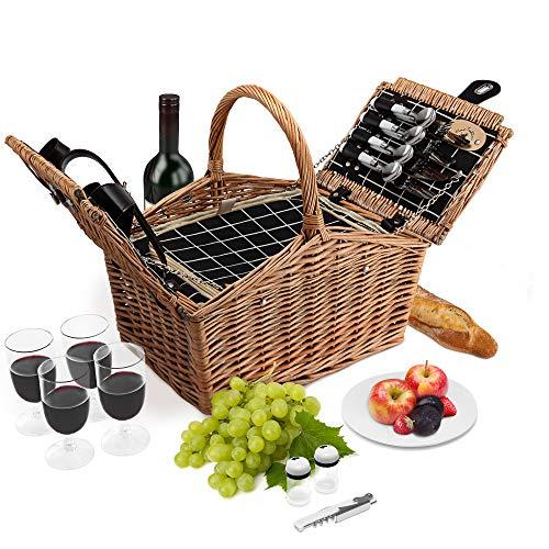Algopix Similar Product 20 - Wicker Picnic Basket  4 Person Deluxe