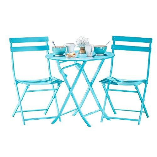 Algopix Similar Product 14 - Supernova Patio Bistro Set 3piece Blue