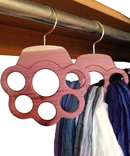 Algopix Similar Product 10 - Scarf Hangers (6 Holes) Cedar- Set of 2