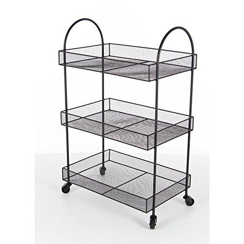Algopix Similar Product 11 - Benzara Metallic Black Basket Cart