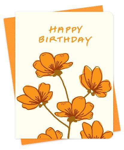 Algopix Similar Product 3 - Golden Poppies Letterpress Birthday