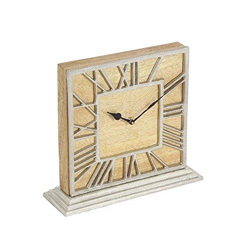 Algopix Similar Product 1 - Benzara Appealing Wood Aluminum Clock
