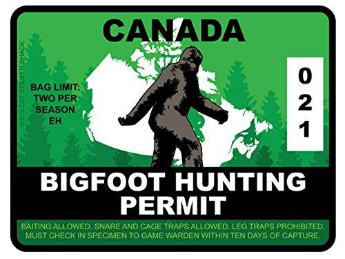 Algopix Similar Product 8 - Bigfoot Hunting Permit  Canada Bumper