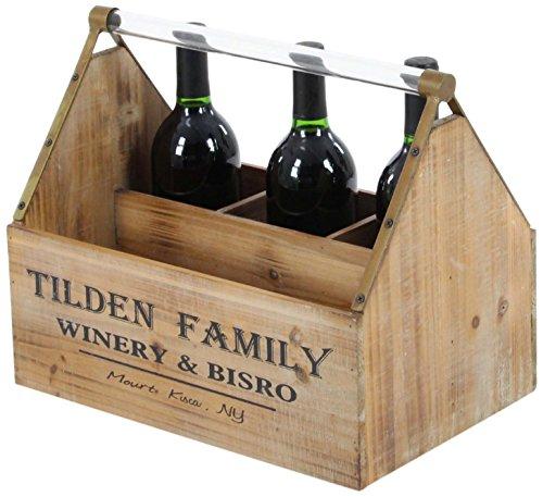 Algopix Similar Product 5 - Benzara Rectangular Wood Wine Holder