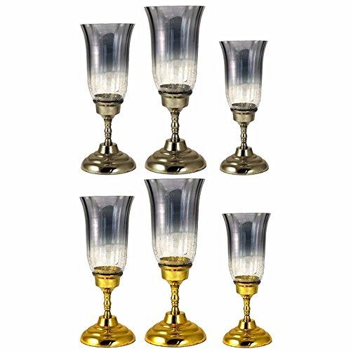 Algopix Similar Product 16 - Benzara 3Piece Metal and Glass Candle