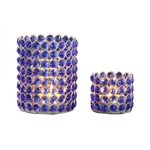Algopix Similar Product 7 - 2 Pc Crystal Beaded Tealights Set in
