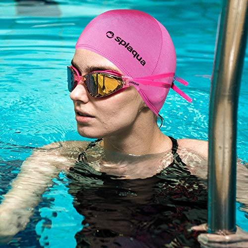 Algopix Similar Product 4 - Splaqua Pink Lycra Swim Cap Comfort