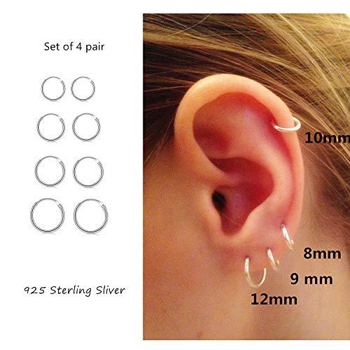 Algopix Similar Product 4 - 4 Pair Sterling Silver Small Endless