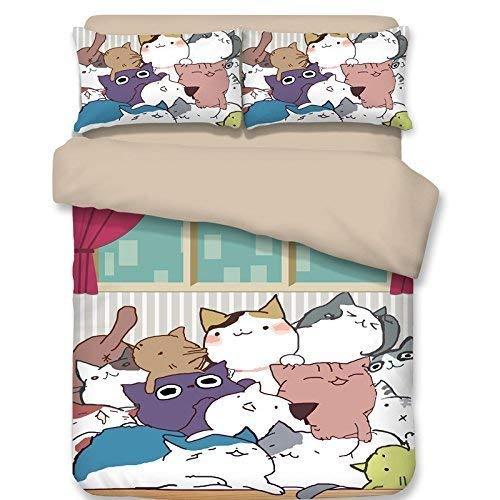 Algopix Similar Product 13 - Decor Duvet Cover Set Cute Cat Cartoon