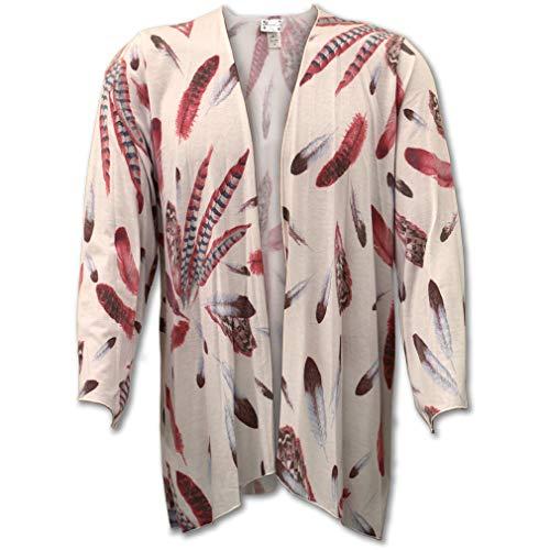 Algopix Similar Product 20 - Mid Length Pink Feathers Knit Cotton