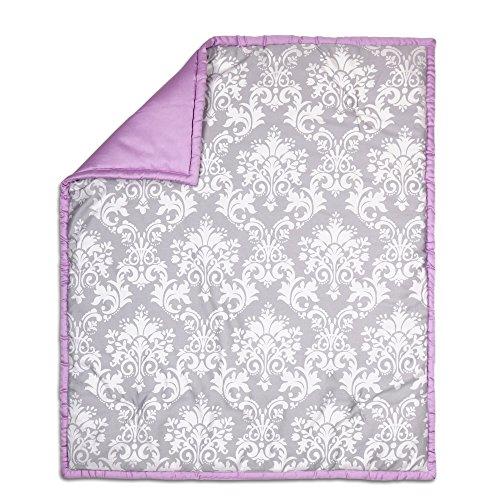 Algopix Similar Product 16 - Grey Damask and Purple Reversible 100