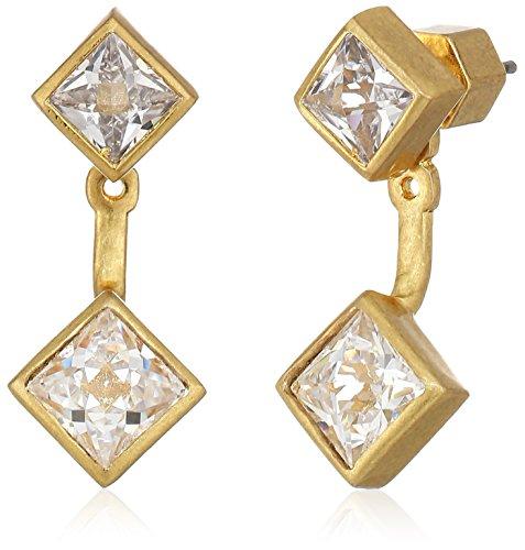 Algopix Similar Product 3 - Nicole Miller Pyramid Gold Earrings