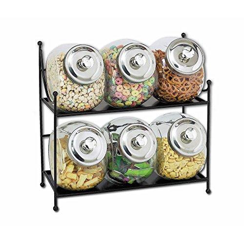Algopix Similar Product 19 - Glass Jar Display Rack Black Metal