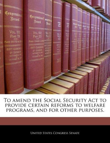 Algopix Similar Product 4 - To amend the Social Security Act to