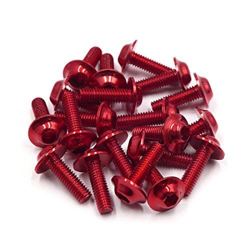 Algopix Similar Product 6 - uxcell 20pcs M6 x 20mm Red Hexagon