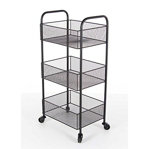 Algopix Similar Product 7 - Benzara Rolling Basket Cart in Black