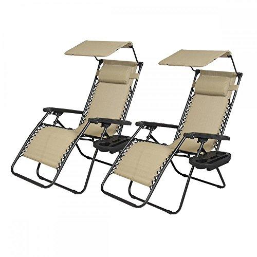 Algopix Similar Product 10 - Zero Gravity Chairs 2 Set Lounge Patio