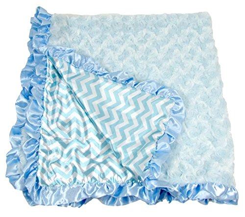 Algopix Similar Product 2 - Boys Baby Blue Chevron Print Minky Baby
