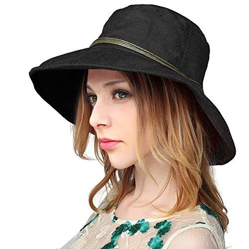 Algopix Similar Product 17 - Summer Beach Linen UPF 50 Sun Hat with