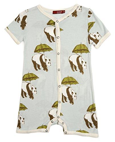 Algopix Similar Product 3 - Milkbarn Bamboo Shortall  Blue Panda