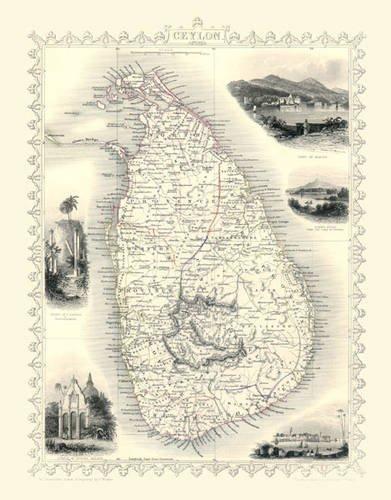 Algopix Similar Product 1 - John Tallis Map of Ceylon 1851