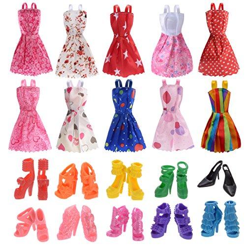 Algopix Similar Product 9 - Clothes for Doll 10 Pieces Party Gown