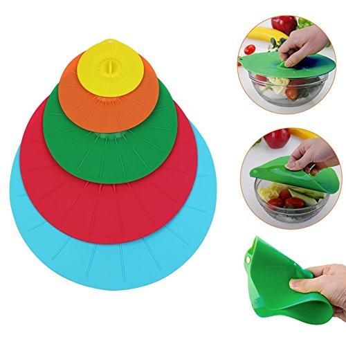 Algopix Similar Product 7 - Set of 5 Silicone Suction Lids