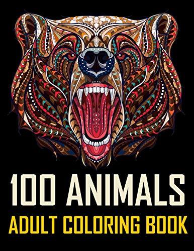 Algopix Similar Product 8 - 100 Animals An Adult Coloring Book