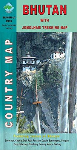 Algopix Similar Product 13 - Bhutan with Jomolhari  Country Map 